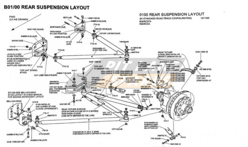 REAR SUSPENSION LAYOUT Diagram